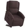 Sillón reclinable elevable tela marrón oscuro