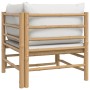 Garten-Ecksofa mit hellgrauen Bambuskissen von vidaXL, Modulare Sofas für den Außenbereich - Ref: Foro24-362278, Preis: 111,0...