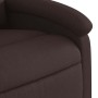 Sillón reclinable elevable tela marrón oscuro
