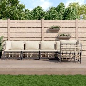 Garden furniture set 5 pieces cushions anthracite PE rattan by vidaXL, Outdoor sofas - Ref: Foro24-3186750, Price: 436,94 €, ...