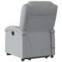 Sillón de masaje reclinable de pie de tela gris claro