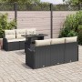 Conjunto de sofá de jardín con cojín 7 pcs Negro Poliratán