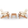 Juego de muebles de jardín Adirondack 3 piezas madera acacia