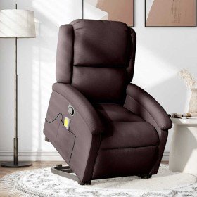 Silla de masaje reclinable de pie de tela marrón oscuro Silla de masaje reclinable de pie de tela marrón oscuro