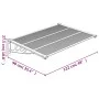 Graues und transparentes Polycarbonat-Türvordach, 122 x 90 cm von vidaXL, Markisen - Ref: Foro24-153690, Preis: 52,26 €, Raba...