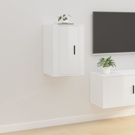 Glänzend weißer TV-Wandschrank 40x34,5x60 cm von vidaXL, TV-Möbel - Ref: Foro24-816660, Preis: 41,32 €, Rabatt: %