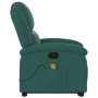 Silla de masaje reclinable de pie de tela verde oscura