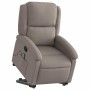 Sillón reclinable de masaje elevable tela gris taupé
