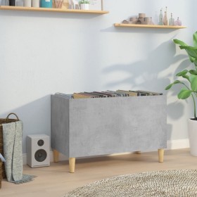 Mueble discos madera contrachapada gris hormigón 74,5x38x48 cm