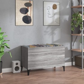 Mueble discos madera contrachapada gris sonoma 74,5x38x48 cm