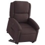 Sillón eléctrico reclinable elevable de tela marrón oscuro