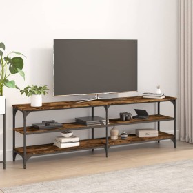 Mueble de TV madera contrachapada roble ahumado 160x30x50 cm