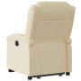 Sillón eléctrico reclinable elevable de tela color crema