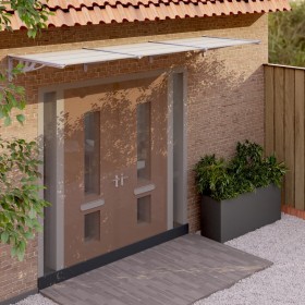 Marquesina puerta policarbonato gris y transparente 358,5x90cm de vidaXL, Toldos - Ref: Foro24-153695, Precio: 107,30 €, Desc...