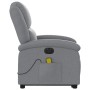 Sillón de masaje eléctrico reclinable elevable tela gris claro