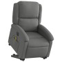 Sillón de masaje eléctrico reclinable elevable tela gris oscuro