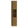 Armario de baño madera contrachapada roble ahumado 30x30x179 cm de vidaXL, Muebles de baño - Ref: Foro24-825831, Precio: 80,21 €