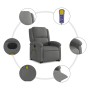Sillón de masaje eléctrico reclinable elevable tela gris oscuro