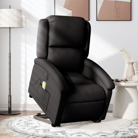 Sillón de masaje eléctrico reclinable elevable tela negro en Sillones | Comprar online en Foro24