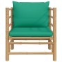 Gartensofa aus Bambus mit grünen Kissen von vidaXL, Modulare Sofas für den Außenbereich - Ref: Foro24-362296, Preis: 100,38 €...