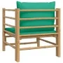Bamboo garden sofa with green cushions by vidaXL, Modular outdoor sofas - Ref: Foro24-362296, Price: 94,31 €, Discount: %