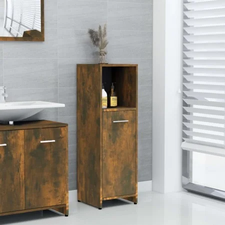 Badezimmerschrank Sperrholz geräucherte Eiche 30x30x95 cm von vidaXL, Badezimmermöbel - Ref: Foro24-825837, Preis: 32,26 €, R...