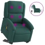 Sillón masaje eléctrico reclinable elevable tela verde oscuro