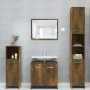 Badezimmerschrank Sperrholz geräucherte Eiche 30x30x95 cm von vidaXL, Badezimmermöbel - Ref: Foro24-825837, Preis: 32,26 €, R...