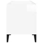 Mueble discos madera contrachapada blanco brillo 74,5x38x48 cm de vidaXL, Almacenamiento para CD y DVD - Ref: Foro24-831967, ...