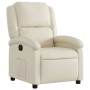 Sillón reclinable eléctrico de cuero sintético crema