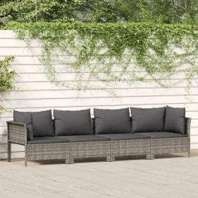 4-piece garden furniture set with gray synthetic rattan cushions by vidaXL, Garden sets - Ref: Foro24-362689, Price: 261,86 €...