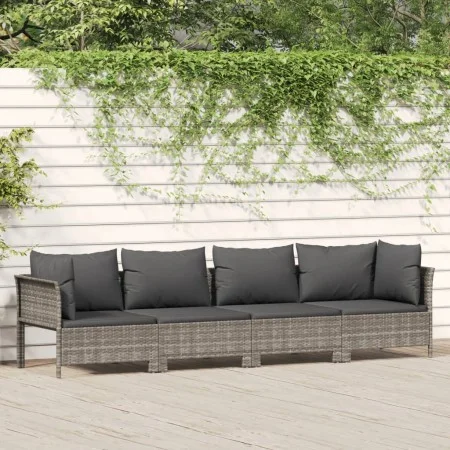 4-piece garden furniture set with gray synthetic rattan cushions by vidaXL, Garden sets - Ref: Foro24-362689, Price: 261,86 €...