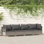 4-piece garden furniture set with gray synthetic rattan cushions by vidaXL, Garden sets - Ref: Foro24-362689, Price: 261,86 €...