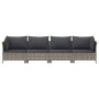4-piece garden furniture set with gray synthetic rattan cushions by vidaXL, Garden sets - Ref: Foro24-362689, Price: 270,62 €...