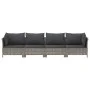4-piece garden furniture set with gray synthetic rattan cushions by vidaXL, Garden sets - Ref: Foro24-362689, Price: 261,86 €...