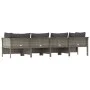 4-teiliges Gartenmöbel-Set und Kissen synthetisches Rattangrau von vidaXL, Gartensets - Ref: Foro24-362689, Preis: 266,01 €, ...