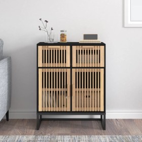 Schwarzes Sperrholz-Sideboard 60x30x75 cm von vidaXL, Schließfächer und Lagerschränke - Ref: Foro24-352116, Preis: 127,88 €, ...