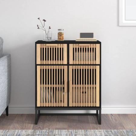 Schwarzes Sperrholz-Sideboard 60x30x75 cm von vidaXL, Schließfächer und Lagerschränke - Ref: Foro24-352116, Preis: 127,88 €, ...
