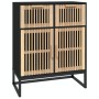 Schwarzes Sperrholz-Sideboard 60x30x75 cm von vidaXL, Schließfächer und Lagerschränke - Ref: Foro24-352116, Preis: 127,88 €, ...
