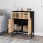 Schwarzes Sperrholz-Sideboard 60x30x75 cm von vidaXL, Schließfächer und Lagerschränke - Ref: Foro24-352116, Preis: 127,88 €, ...