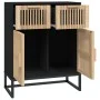 Aparador de madera contrachapada negro 60x30x75 cm de vidaXL, Taquillas y armarios de almacenamiento - Ref: Foro24-352116, Pr...