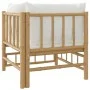 Garten-Ecksofa aus Bambus mit cremeweißen Kissen von vidaXL, Modulare Sofas für den Außenbereich - Ref: Foro24-362300, Preis:...