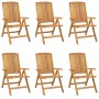 Reclining garden chairs 6 units solid teak wood by vidaXL, Garden chairs - Ref: Foro24-3154924, Price: 1,00 €, Discount: %