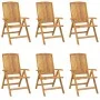 Reclining garden chairs 6 units solid teak wood by vidaXL, Garden chairs - Ref: Foro24-3154924, Price: 907,79 €, Discount: %