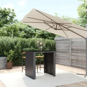 High bar table PE rattan and black glass surface 105x80x110 cm by vidaXL, Garden tables - Ref: Foro24-362594, Price: 208,25 €...