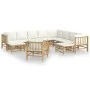 Garden furniture set 12 pieces bamboo and cream white cushions by vidaXL, Garden sets - Ref: Foro24-3155194, Price: 1,00 €, D...