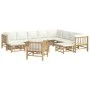 Garden furniture set 12 pieces bamboo and cream white cushions by vidaXL, Garden sets - Ref: Foro24-3155194, Price: 1,00 €, D...