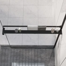 Duschwandregal aus schwarzem Aluminium, 90 cm von vidaXL, Badezimmerzubehör - Ref: Foro24-153616, Preis: 44,83 €, Rabatt: %