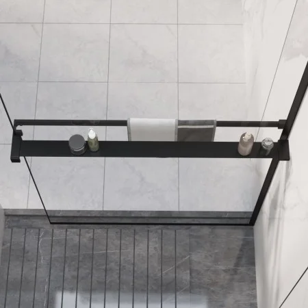 Duschwandregal aus schwarzem Aluminium, 90 cm von vidaXL, Badezimmerzubehör - Ref: Foro24-153616, Preis: 44,83 €, Rabatt: %