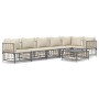 7-teiliges Gartenmöbel-Set und Kissen aus PE-Rattan, anthrazitgrau von vidaXL, Outdoor-Sofas - Ref: Foro24-3186756, Preis: 57...